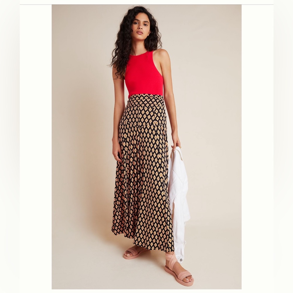 NWT Anthropologie Maeve patterned maxi skirt